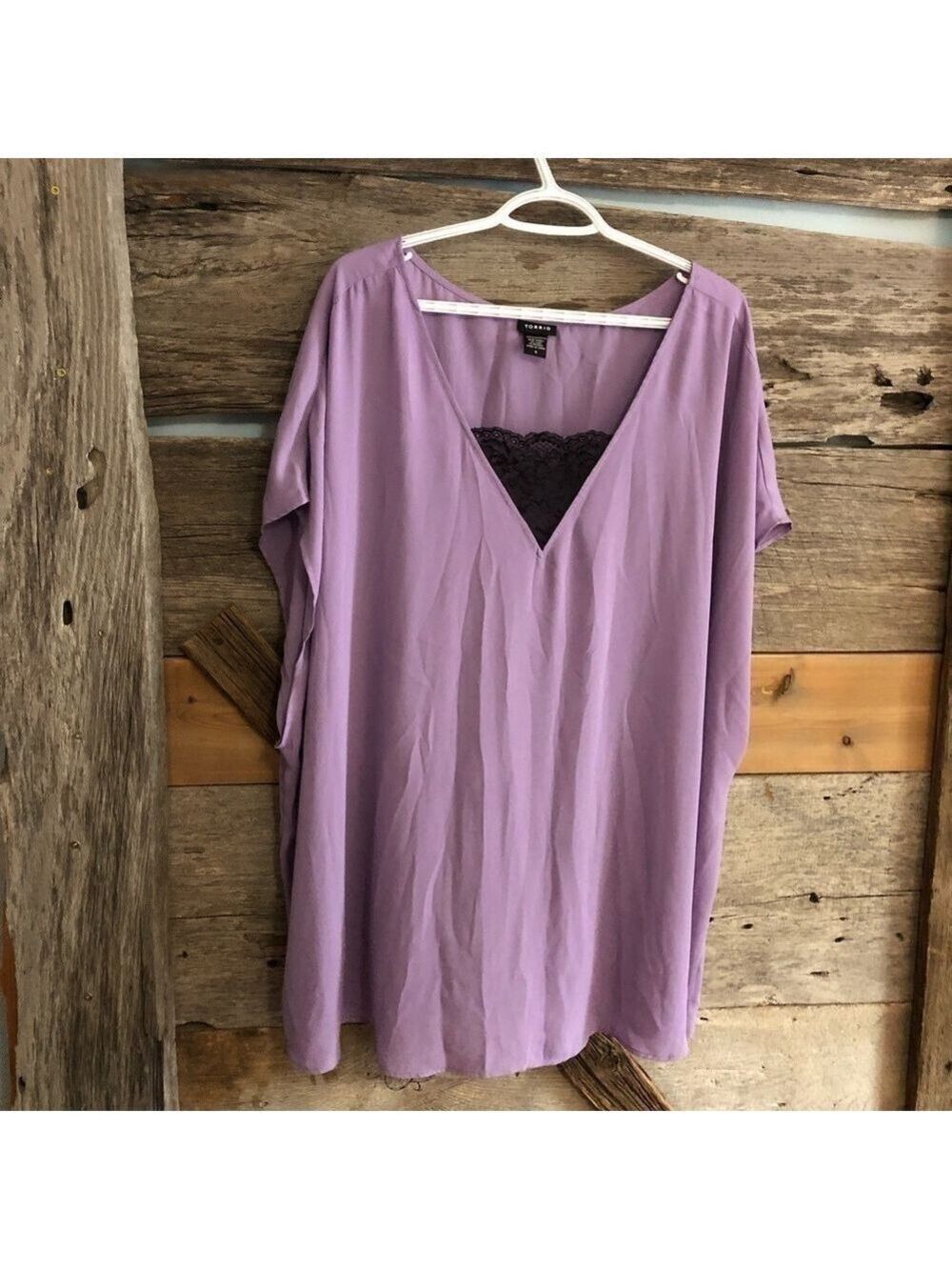 TORRID Plus Size 5 Purple Drop Shoulder Blouse